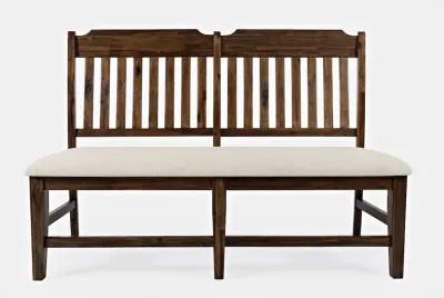 Jofran Bakersfield Mission Style  57'' Solid Acacia Upholstered Dining Bench