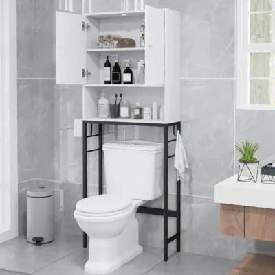 Over The Toilet Storage Cabinet with 2 Doors and Adjustable Shelf