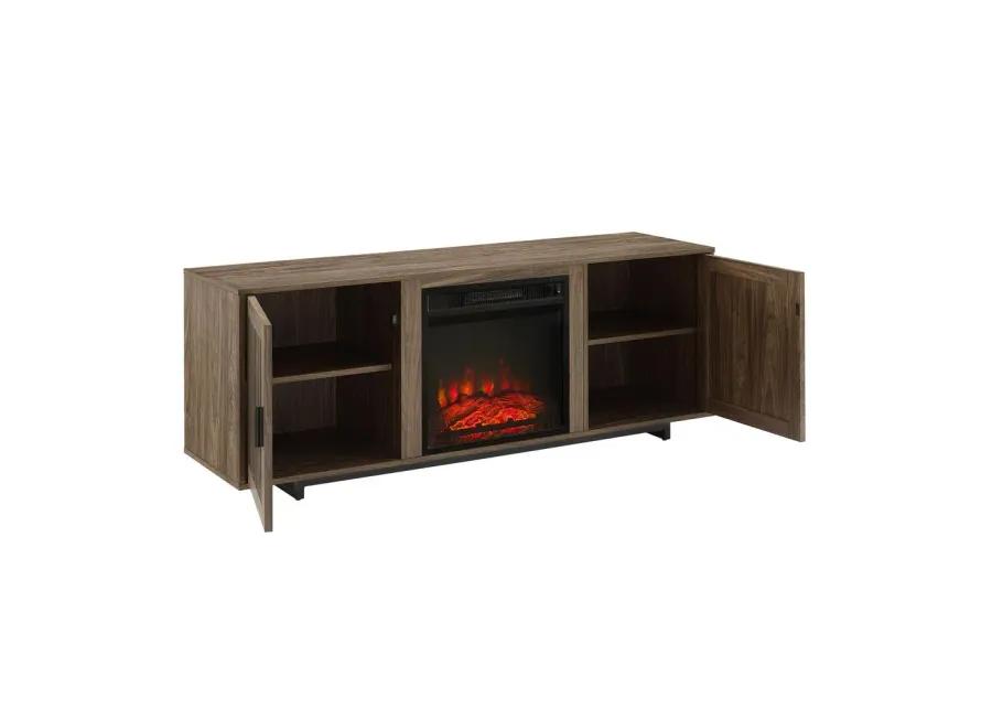 Silas 58" Low Profile Tv Stand W/Fireplace Walnut