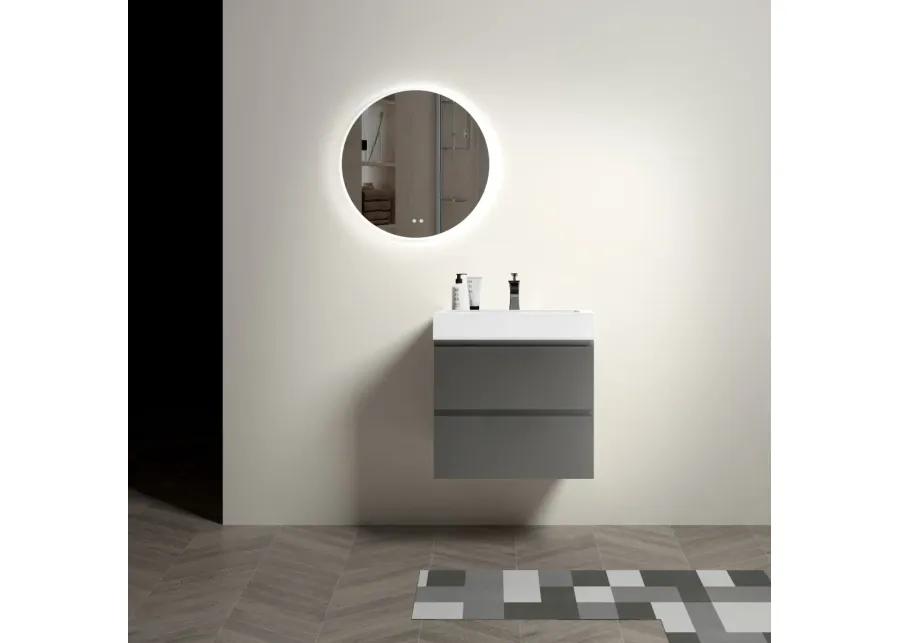 Modern Gray Bathroom Vanity with Large Storage