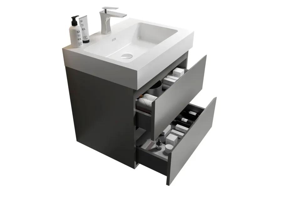 Modern Gray Bathroom Vanity with Large Storage