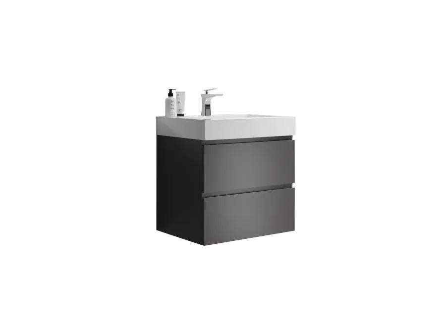 Modern Gray Bathroom Vanity with Large Storage