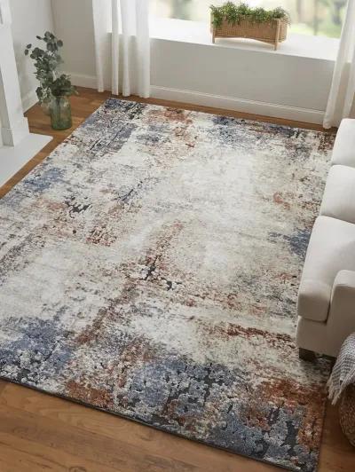 Gilmore 39MNF 2' x 3' Ivory/Blue/Taupe Rug