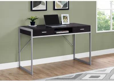 Monarch Specialties I 7366 Computer Desk, Home Office, Laptop, Storage Drawers, 48"L, Work, Metal, Laminate, Brown, Grey, Contemporary, Modern