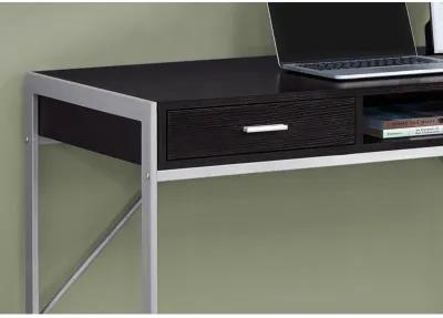 Monarch Specialties I 7366 Computer Desk, Home Office, Laptop, Storage Drawers, 48"L, Work, Metal, Laminate, Brown, Grey, Contemporary, Modern