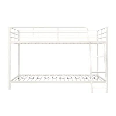 Atwater Living Bloor Small Space Metal Bunk Bed with Ladder and Safety Railings