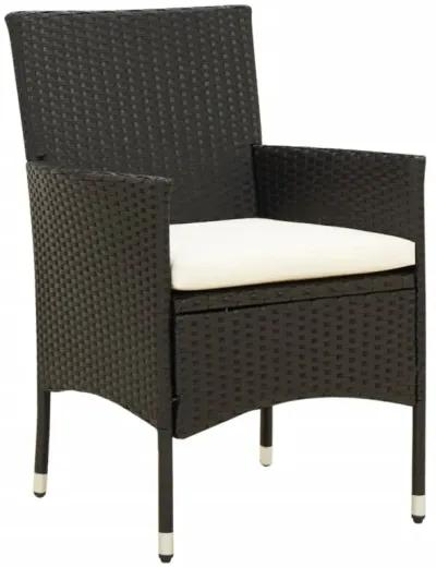 vidaXL Patio Chairs with Cushions 4 pcs Poly Rattan Black