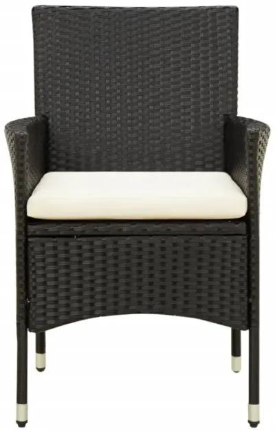 vidaXL Patio Chairs with Cushions 4 pcs Poly Rattan Black