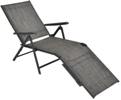 Hivvago Patio Foldable Chaise Lounge Chair with Backrest and Footrest