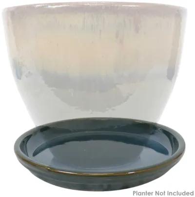 Sunnydaze Glazed Ceramic Flower Pot/Plant Saucer - Set of 2