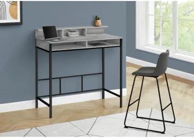 Monarch Specialties I 7703 Computer Desk, Home Office, Standing, Storage Shelves, 48"L, Work, Laptop, Metal, Laminate, Grey, Black, Contemporary, Modern