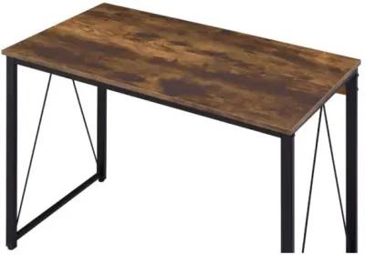 Zaidin Writing Desk, Weathered Oak & Black Finish 92605