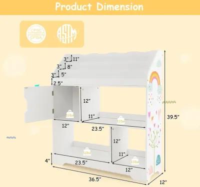 Kids Toy Storage Organizer with Book Shelf and Storage Cabinet