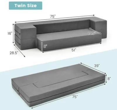 Hivvago 8 Inch Convertible Folding Sofa Bed with Washable Cover