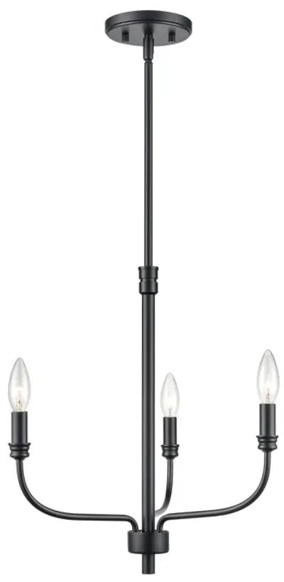 Newland 17'' Wide 3-Light Black Chandelier