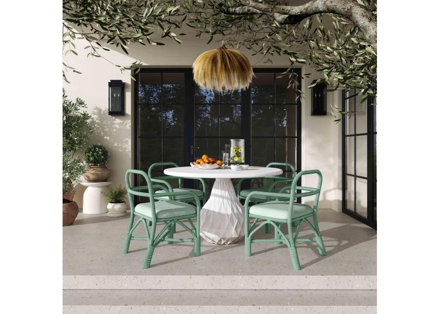 Ginny Green Rattan Dining Chair