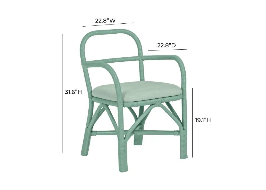 Ginny Green Rattan Dining Chair