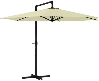 9.5FT Cantilever Patio Umbrella w/ Crank Cross Base Hanging Offset Umbrella