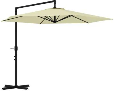 9.5FT Cantilever Patio Umbrella w/ Crank Cross Base Hanging Offset Umbrella