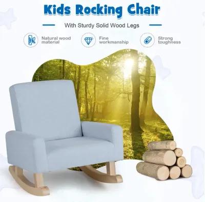 Kids Rocking Chair with Solid Wood Legs