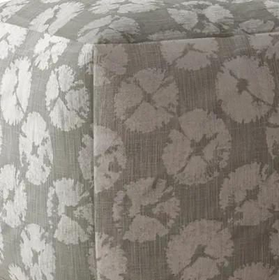 Homezia 17" Grey Floral Pouf Ottoman