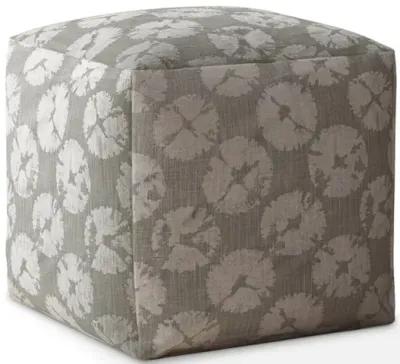 Homezia 17" Grey Floral Pouf Ottoman