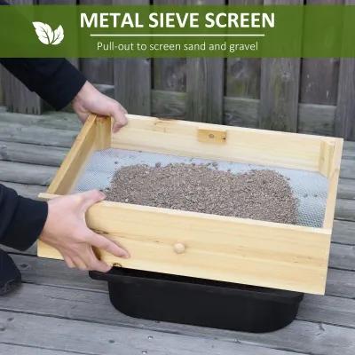 Natural Garden Helper: Potting Bench with Sink and Metal Screen