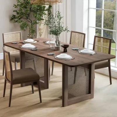 67 Cinna Walnut Oak Wood Rectangle Dining Table (Seats 6)