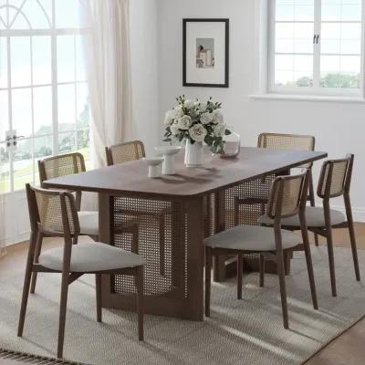 67 Cinna Walnut Oak Wood Rectangle Dining Table (Seats 6)