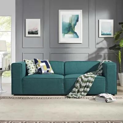 Mingle Ultimate Comfort Modular Sectional Sofa Set - Teal, Spacious Seating, Plush Foam Padding, Adjustable, Polyester Fabric, Piping Details