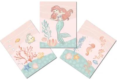 Bedtime Originals Disney Baby The Little Mermaid 3-Piece Unframed Wall Art