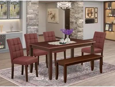 6 Piece Dining Room Set contain A Wood Table