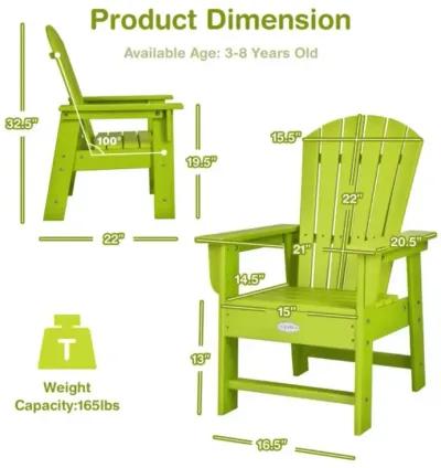 Hivvago Patio Kids' Adirondack Chair with Ergonomic Backrest