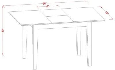 East West Furniture Picasso  Table  32  in  x  60in  with  12  in  butterfly  leaf