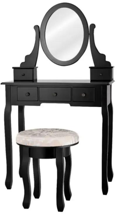 Hivvago Vanity Makeup Table Set Bedroom Furniture with Padded Stool