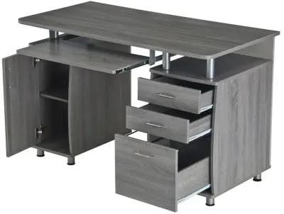 Complete Workstation Computer Desk with Storage, Grey