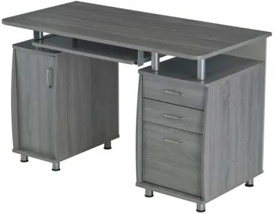 Complete Workstation Computer Desk with Storage, Grey