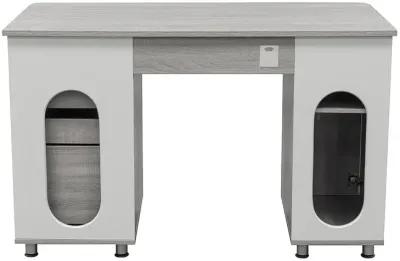 Complete Workstation Computer Desk with Storage, Grey