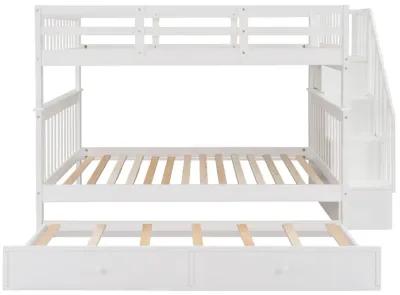 Merax Storage Bunk Bed Trundle Bed with Guard Rail