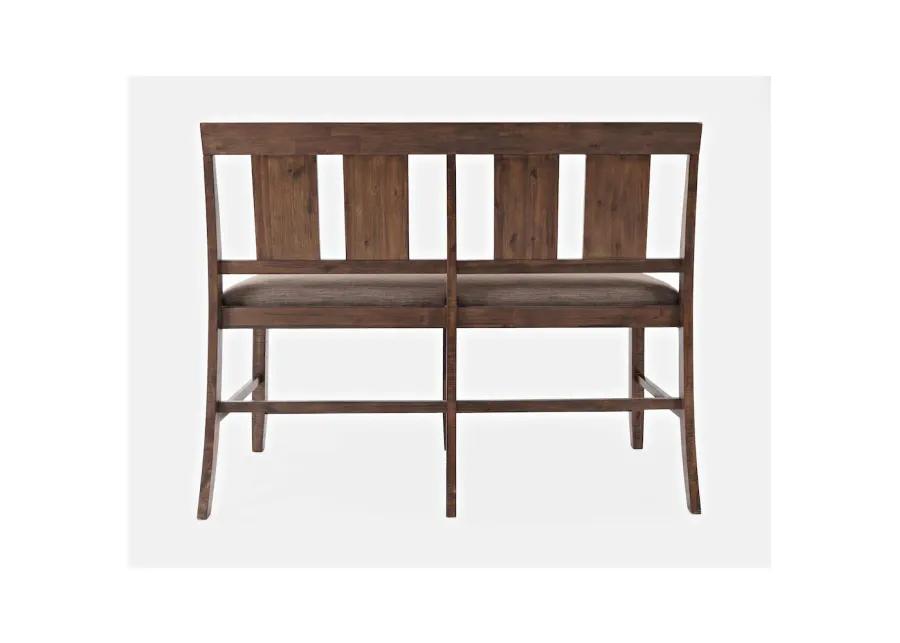 Jofran Mission Viejo Distressed Upholstered Counter Bench