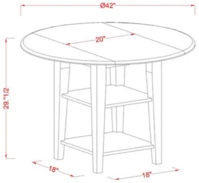 Dining Room Set Linen White, SULA3-LWH-06