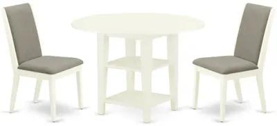 Dining Room Set Linen White, SULA3-LWH-06