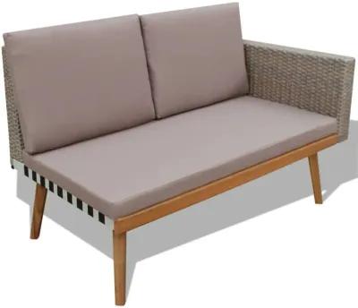 vidaXL 4 Piece Garden Lounge Set with Cushions Poly Rattan Gray