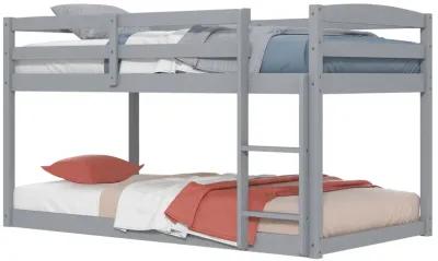 Twin Size Bunk Bed with High Guardrails and Integrated Ladder