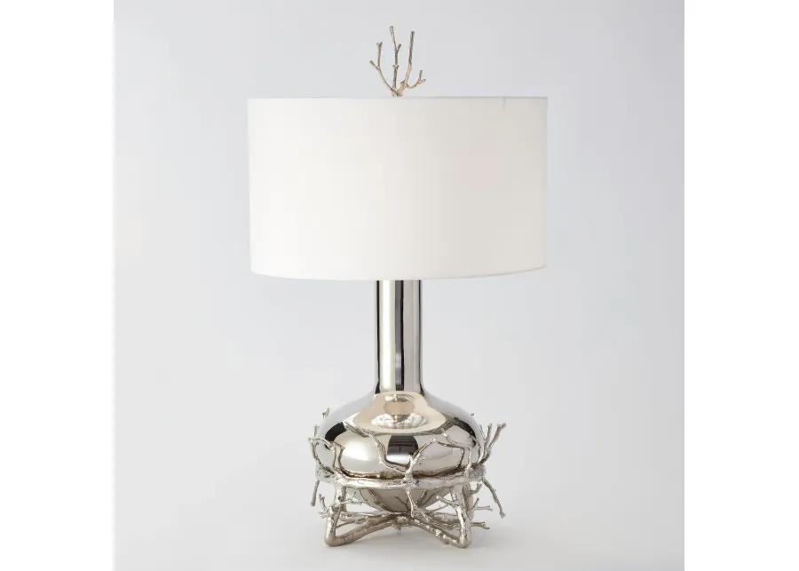 Fat Silver Twig Table Lamp