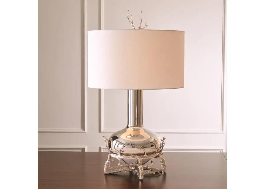 Fat Silver Twig Table Lamp