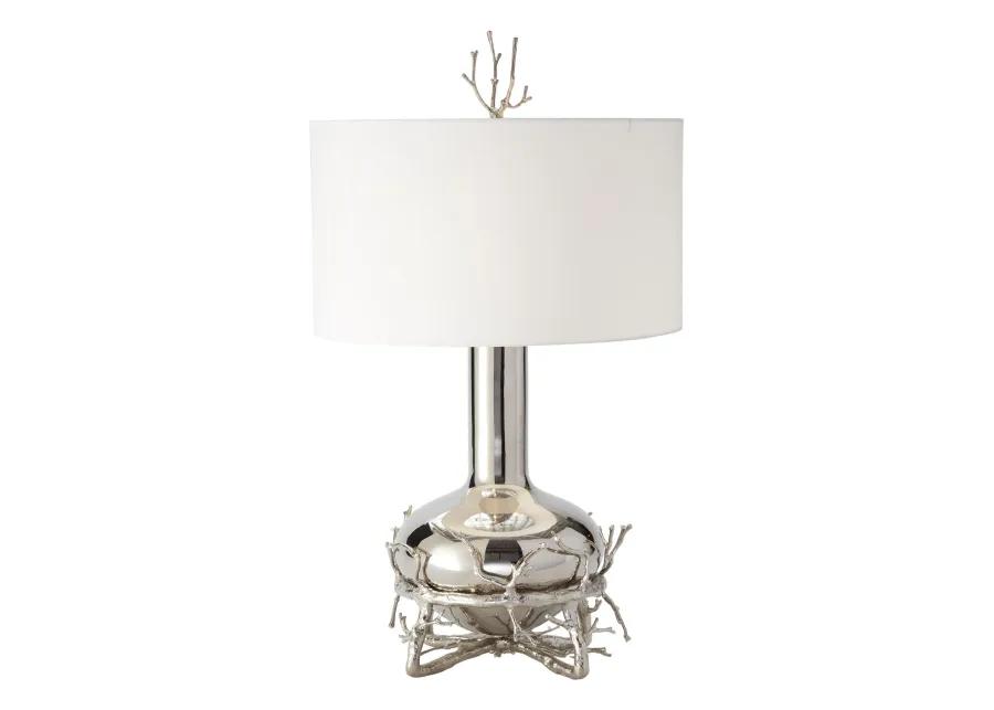 Fat Silver Twig Table Lamp