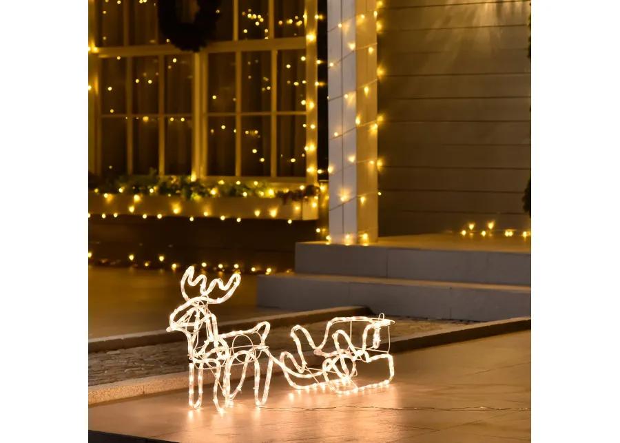 35" Christmas Pre-Lit LED Display Outdoor Reindeer Holiday Yard Lawn Decoration