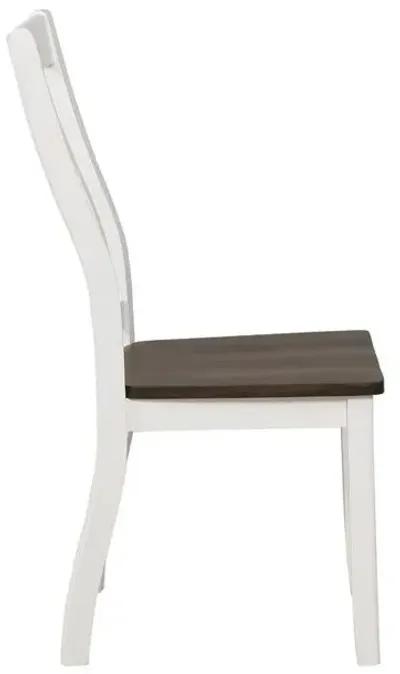 Kingman Slat Back Dining Chairs Espresso and White (Set of 2)