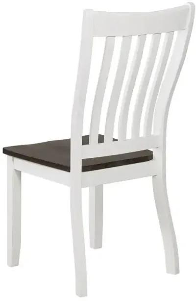 Kingman Slat Back Dining Chairs Espresso and White (Set of 2)